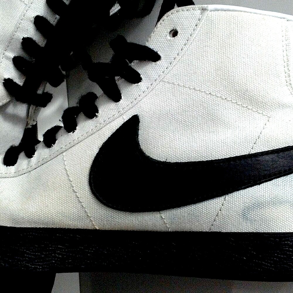 NIKE Blazer blk & wht raw canvas hi tops Mens 7 Narrow or Womens 8.5 - Picture 12 of 14